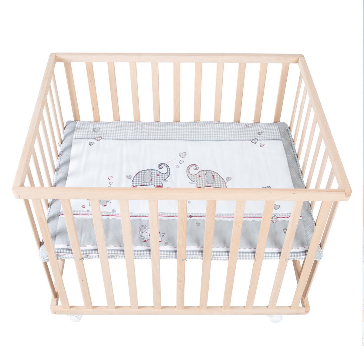 LAUFGITTER 100x75 Jumbo twins grau - Naturfarben, Holzwerkstoff (73/72/98.5cm) - Roba