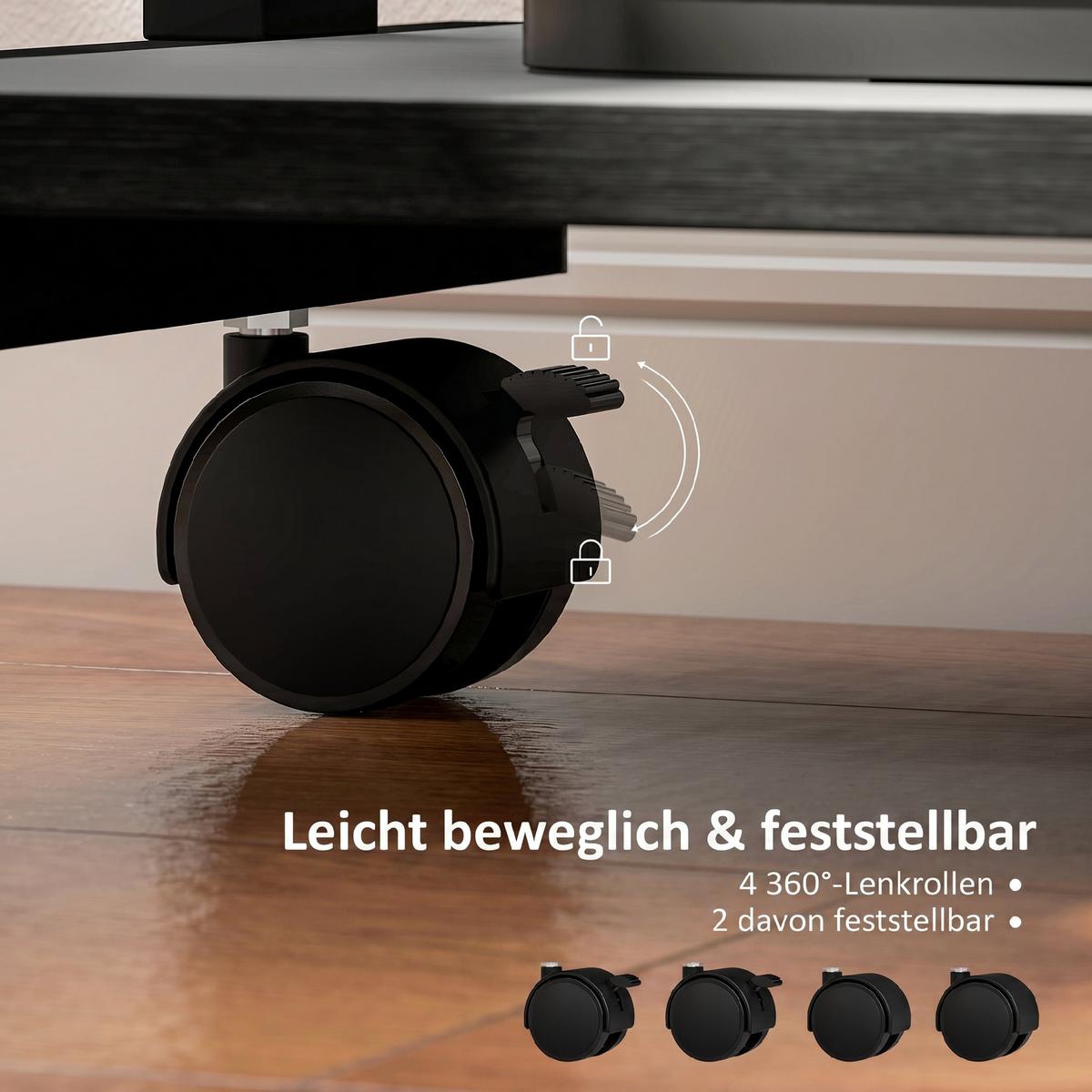 SCHREIBTISCH Spanplatte Metall Schwarz - Schwarz, Holzwerkstoff/Metall (56/51/79cm) - HOMCOM