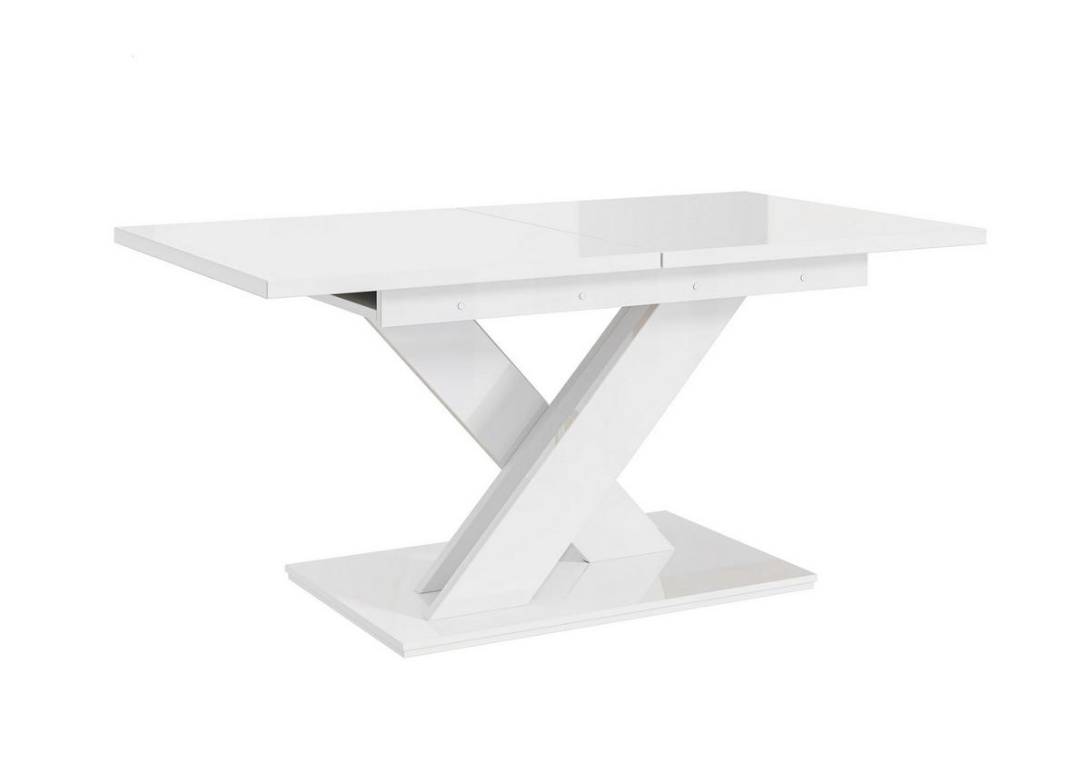 ESSTISCH RUDEN Ausziehbar 140 - 180 / 80 x 76 cm - Weiß Hochglanz/Weiß, Holz (140/80/76cm) - MASSENO