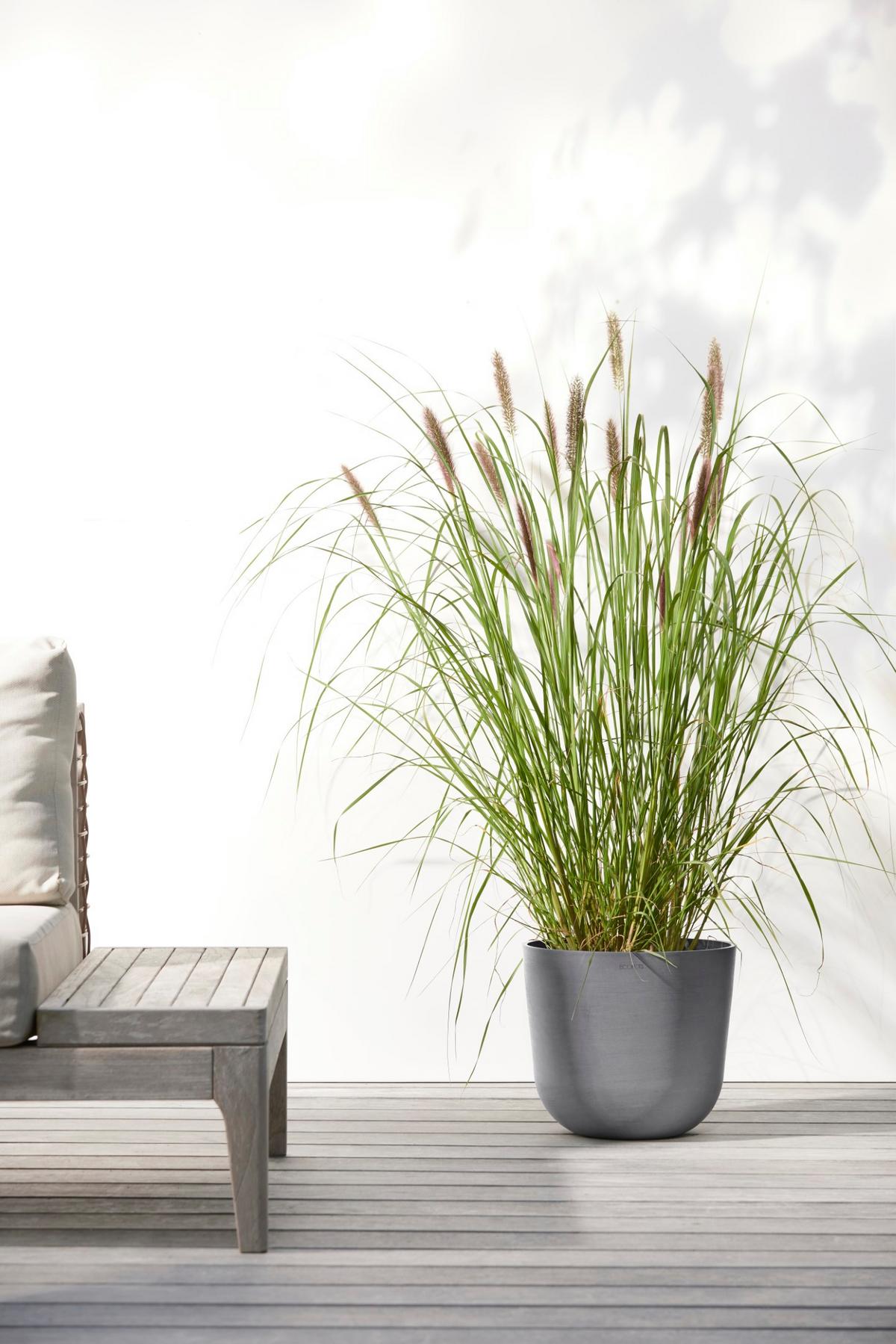 BLUMENTOPF Oslo 25/21,8 cm Grau - Grau, Kunststoff (25/21.8cm) - Ecopots