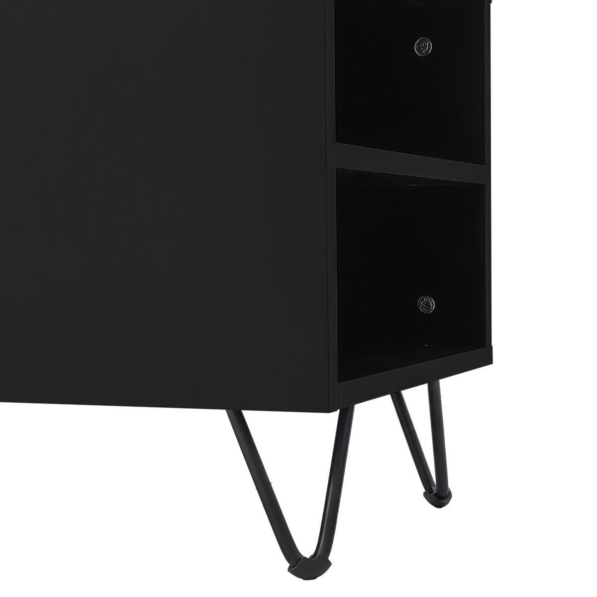 TV-ELEMENT Schwarz und Holzoptik 180/36/43 cm - Braun, Holz (36/43/180cm) - Urban Meuble