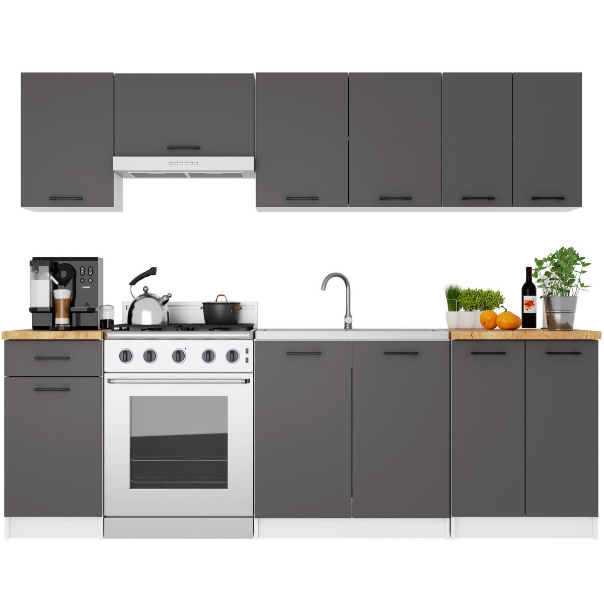 HÄNGESCHRANK Weiß, Graphit Grau 58/60/30 - Graphitfarben/Weiß, Holzwerkstoff (60/58/30cm) - RAUMHIRSCH FURNITURE