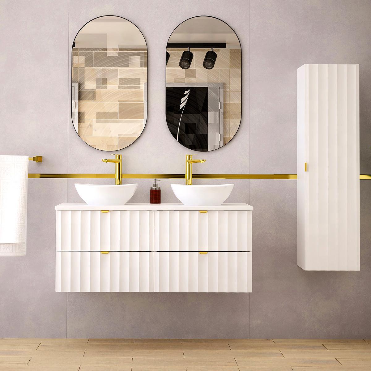 DOPPELWASCHTISCH 120.6cm Lexa Weiß - Weiß, Holzwerkstoff (120.6/52.2/46.5cm) - Petits-meubles