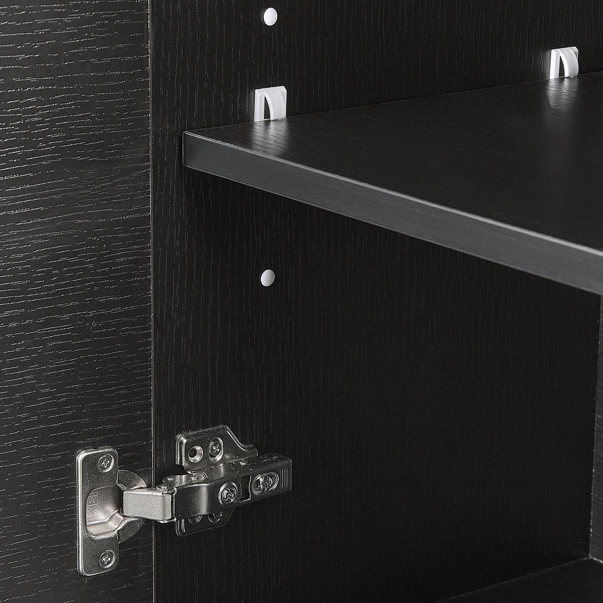 BAD HÄNGESCHRANK schwarz Bilbao - Silberfarben/Schwarz, Holzwerkstoff (40/88/35cm) - Beliani