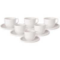 KAFFEETASSEN MIT UNTERTASSEN Afina weiß 150 ml 6er Set - Weiß, Keramik (14.2/9/14.2cm) - Villeroy & Boch