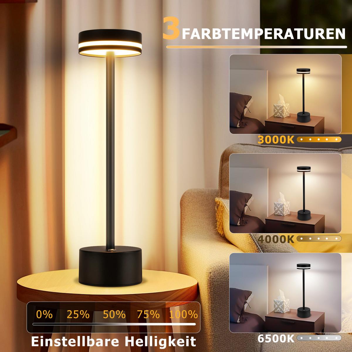 TISCHLEUCHTE Blinkert 8/8/31.5 cm - Schwarz, Kunststoff/Metall (8/8/31.5cm) - ZMH