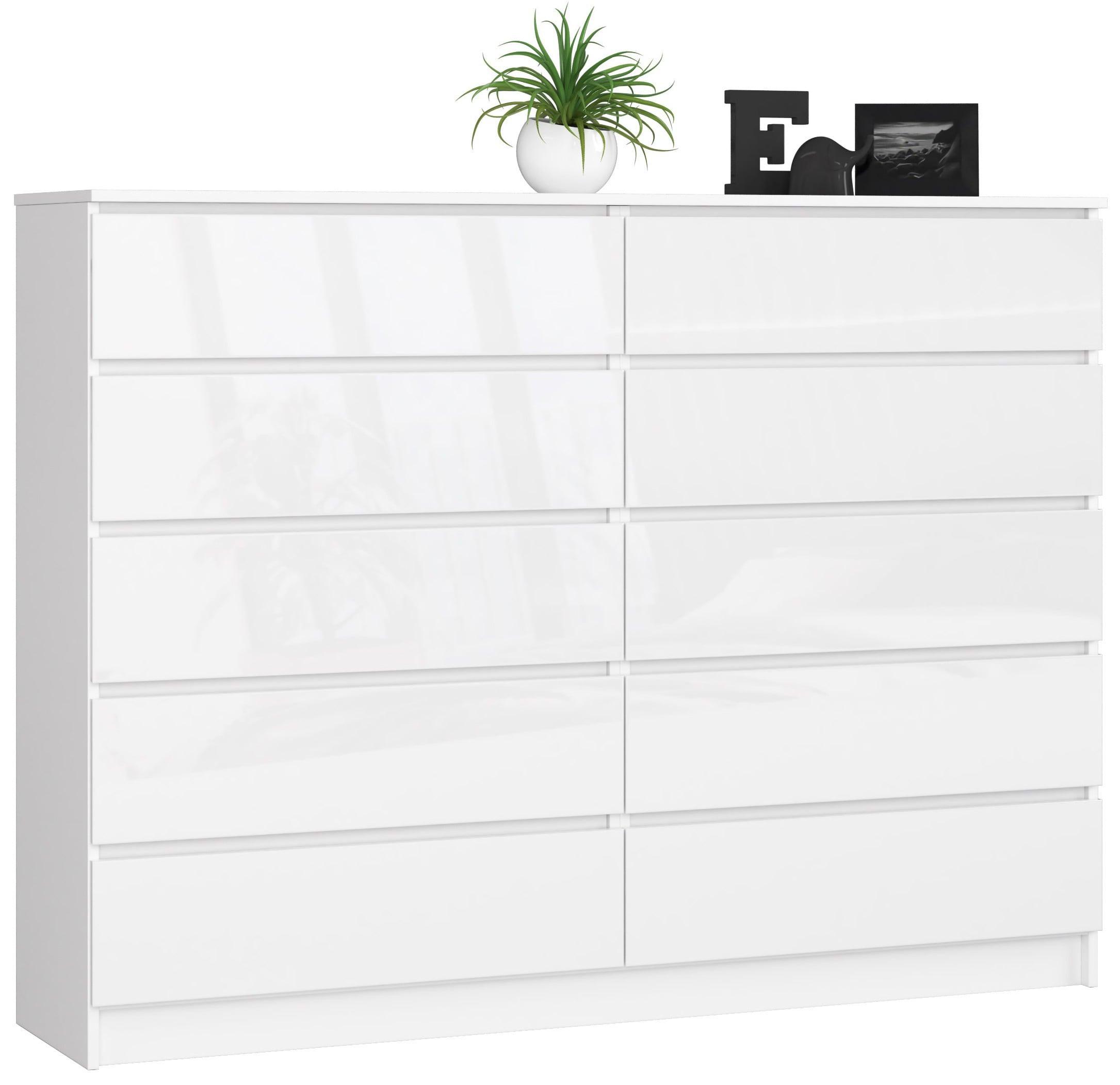 KOMMODE Weiß, Weiß Glanz 121/160/40 - Weiß, Holzwerkstoff (160/121/40cm) - RAUMHIRSCH FURNITURE