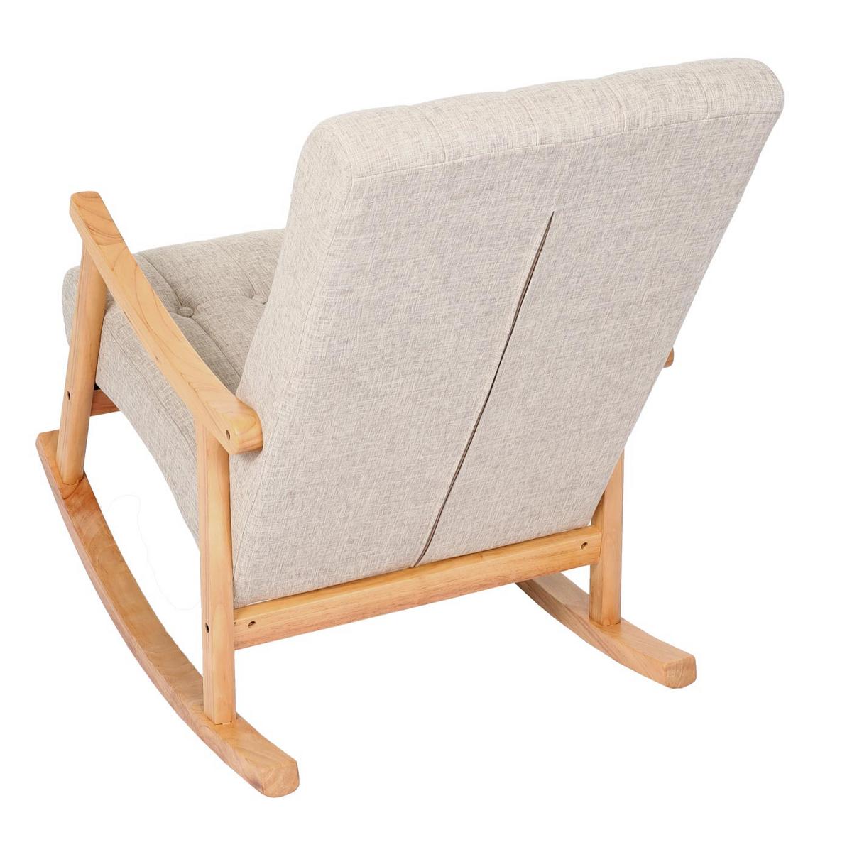 SCHAUKELSTUHL Cremeweiß - Creme/Weiß, Holz (62/97/82cm) - MCW