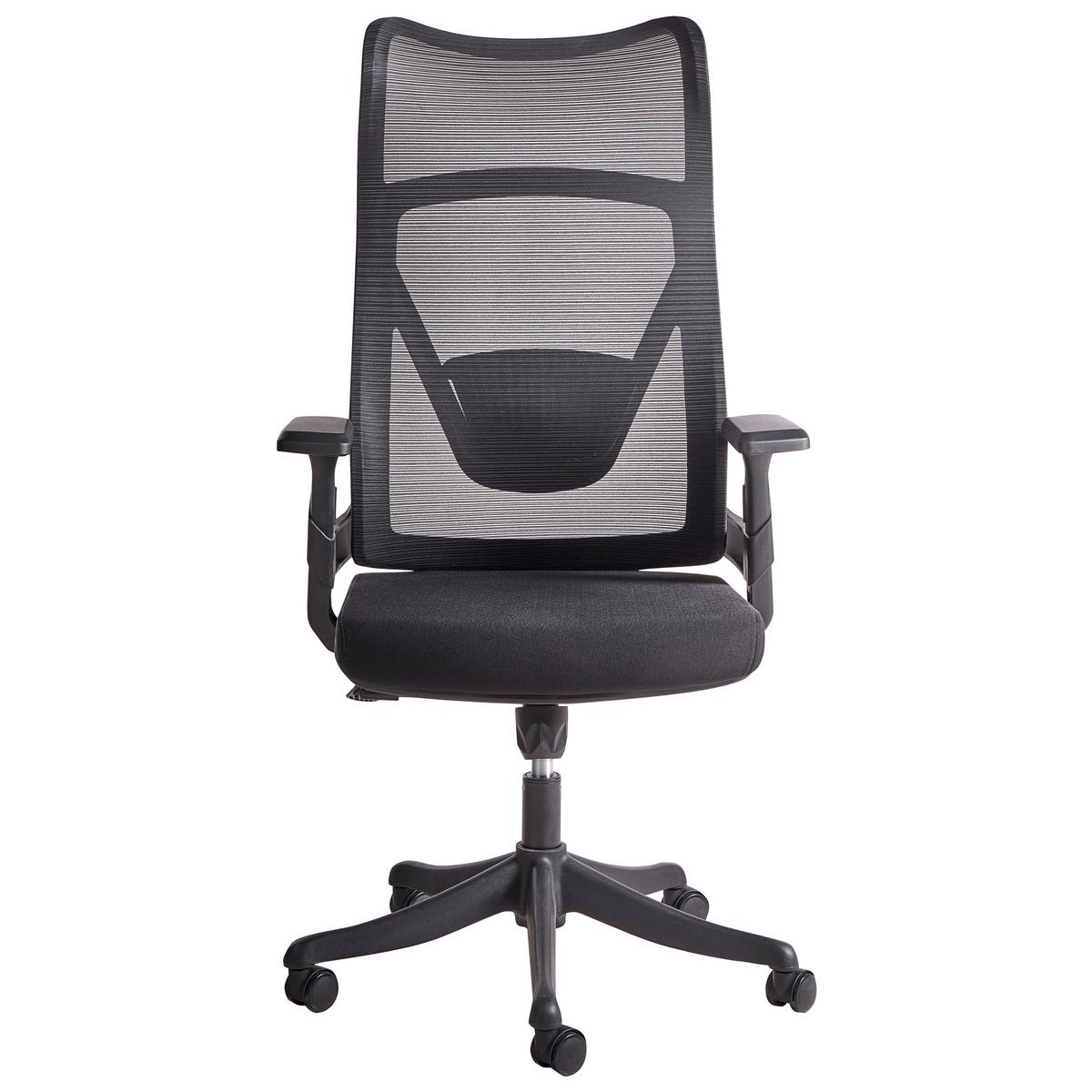 BÜROSTUHL Schwarz Bard - Schwarz, Textil (50/113/66cm) - Beliani
