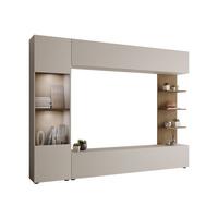 WOHNWAND Lazando, mit weißer LED Beleuchtung - Kaschmir, Holzwerkstoff (250/187/30cm) - MIRJAN24