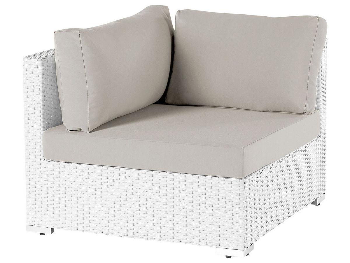 LOUNGE-SET 4-Sitzer Weiß Sano - Beige/Weiß, Kunststoff - Beliani
