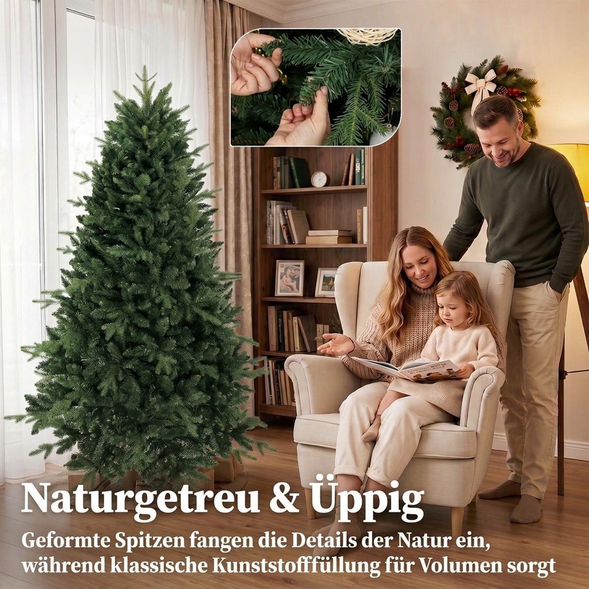 WEIHNACHTSBAUM PE PVC Grün - Grün, Kunststoff (180cm) - HOMCOM