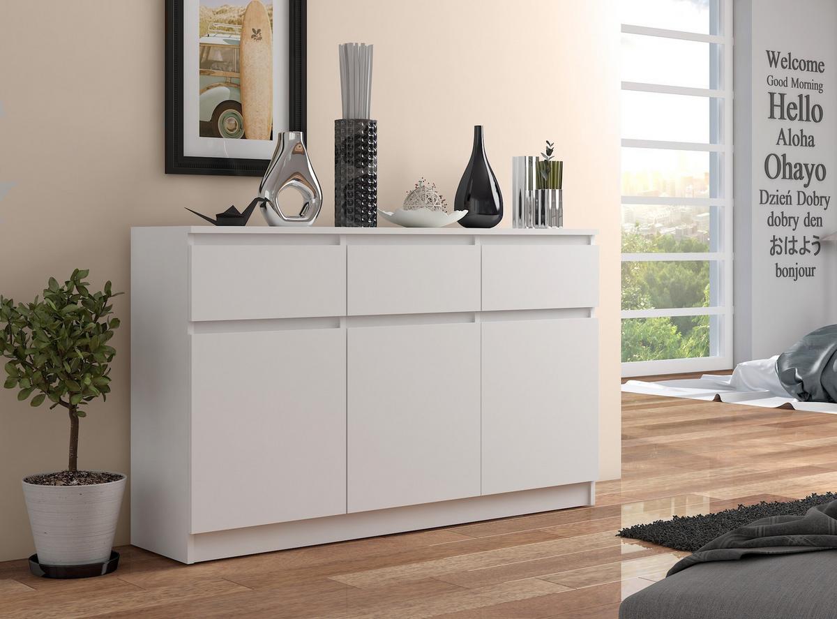 KOMMODE Weiß 99/138/40 - Weiß, Holzwerkstoff (138/99/40cm) - RAUMHIRSCH FURNITURE