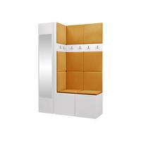 GARDEROBEN-SET Orion X - Weiß/Orange, Holzwerkstoff/Kunststoff (124/186/46cm) - MIRJAN24