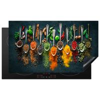HERDABDECKPLATTE Kräuter - Gewürze - Löffel Induktionsschutz 91.2x52 cm - Multicolor, Kunststoff (91.2/52/0.2cm) - MuchoWow