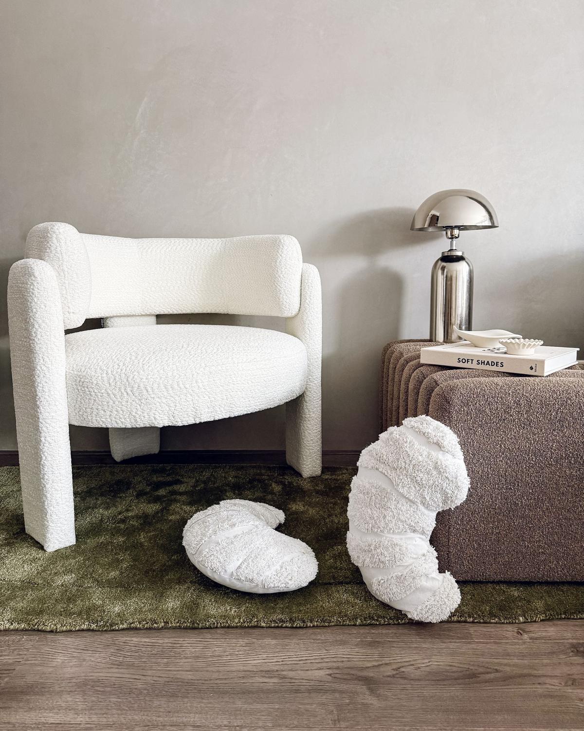 SESSEL Weiß Burea - Creme, Textil (80/74/70cm) - Beliani