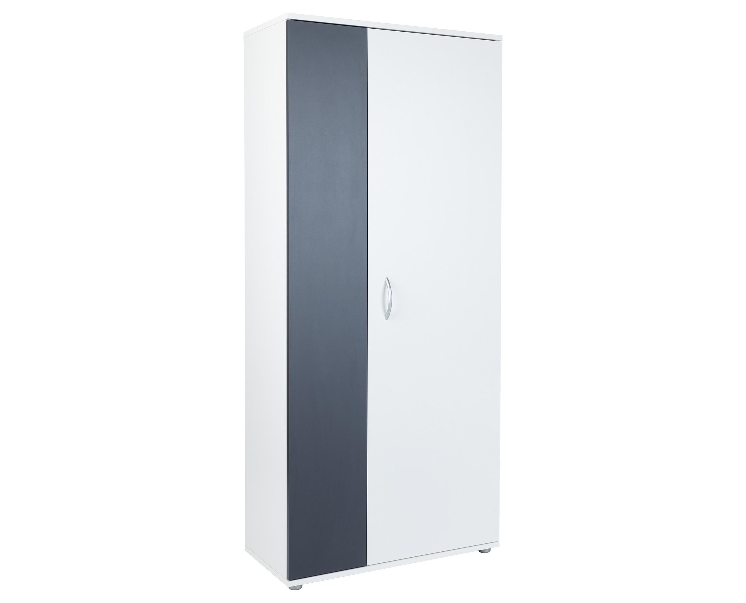 MEHRZWECKSCHRANK (B/H/T): 70/159/35 cm 5 Weiß Anthrazit - Anthrazit/Silberfarben, Holzwerkstoff/Kunststoff (70/159/35cm) - arthur berndt