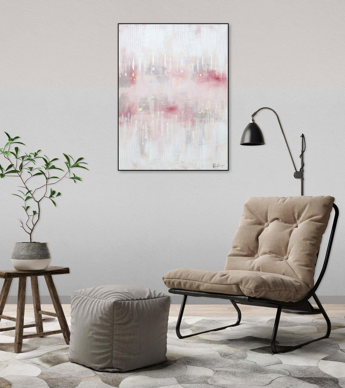 ACRYLBILD HANDGEMALT 75/100 cm - Pink, Holz/Textil (75/100cm) - KUNSTLOFT