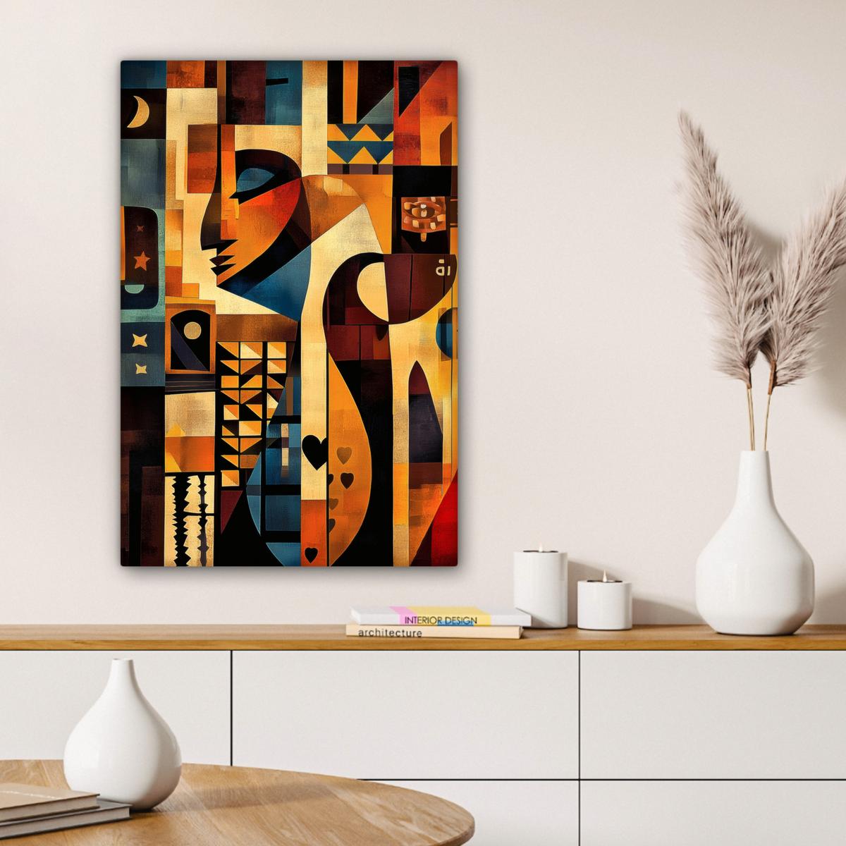 LEINWANDBILD Figuren - Abstrakt - Symbole Wanddeko 40x60 cm - Terracotta, Textil (40/60cm) - MuchoWow