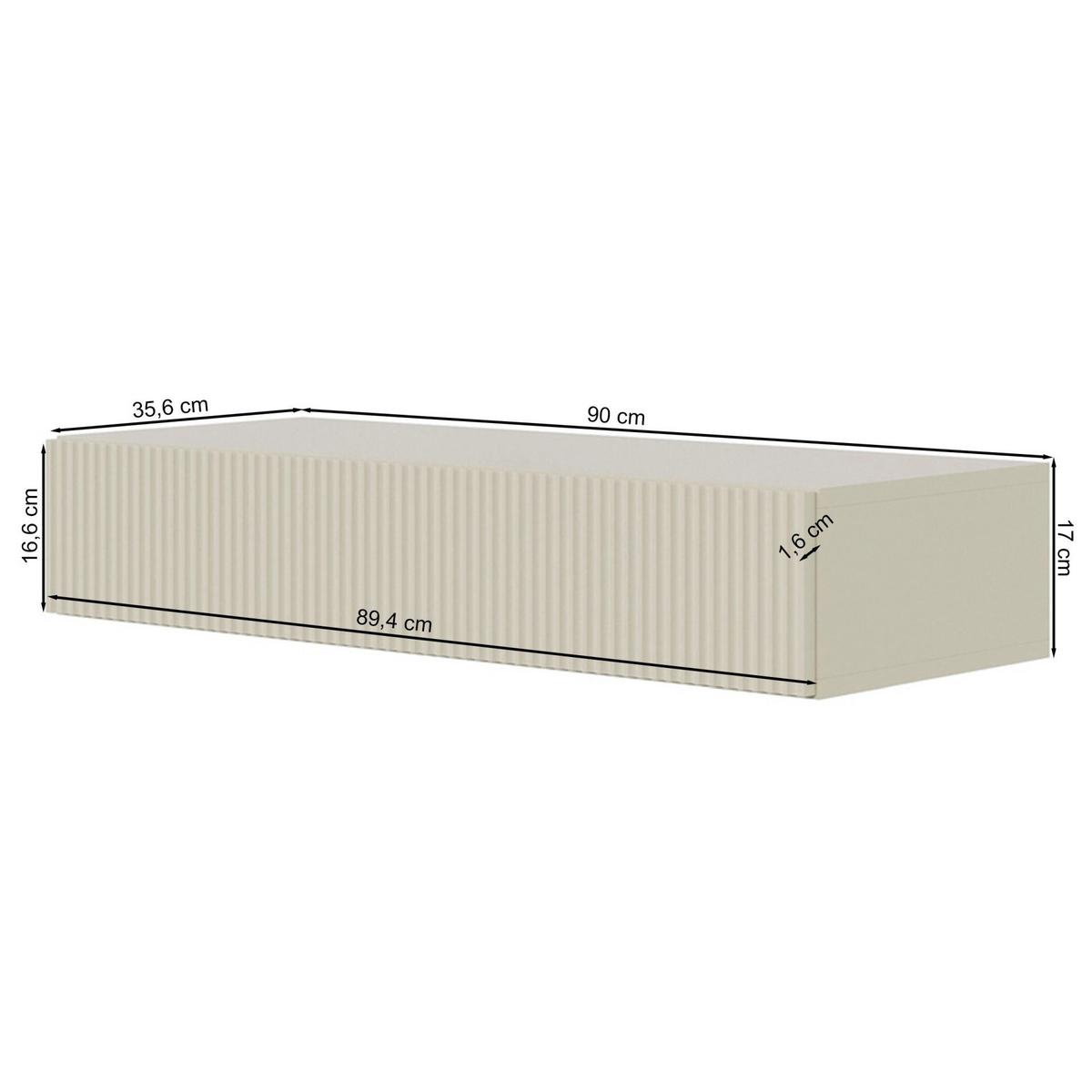 KONSOLENTISCH Veldio Graubeige 90 cm - Taupe, Holzwerkstoff (35.6/90/17cm) - Selsey