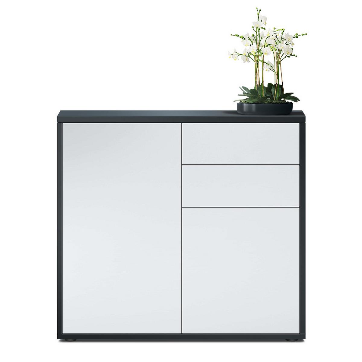 KOMMODE Ben Front in Weiß matt - Weiß, Holzwerkstoff (79/74/36cm) - Vladon
