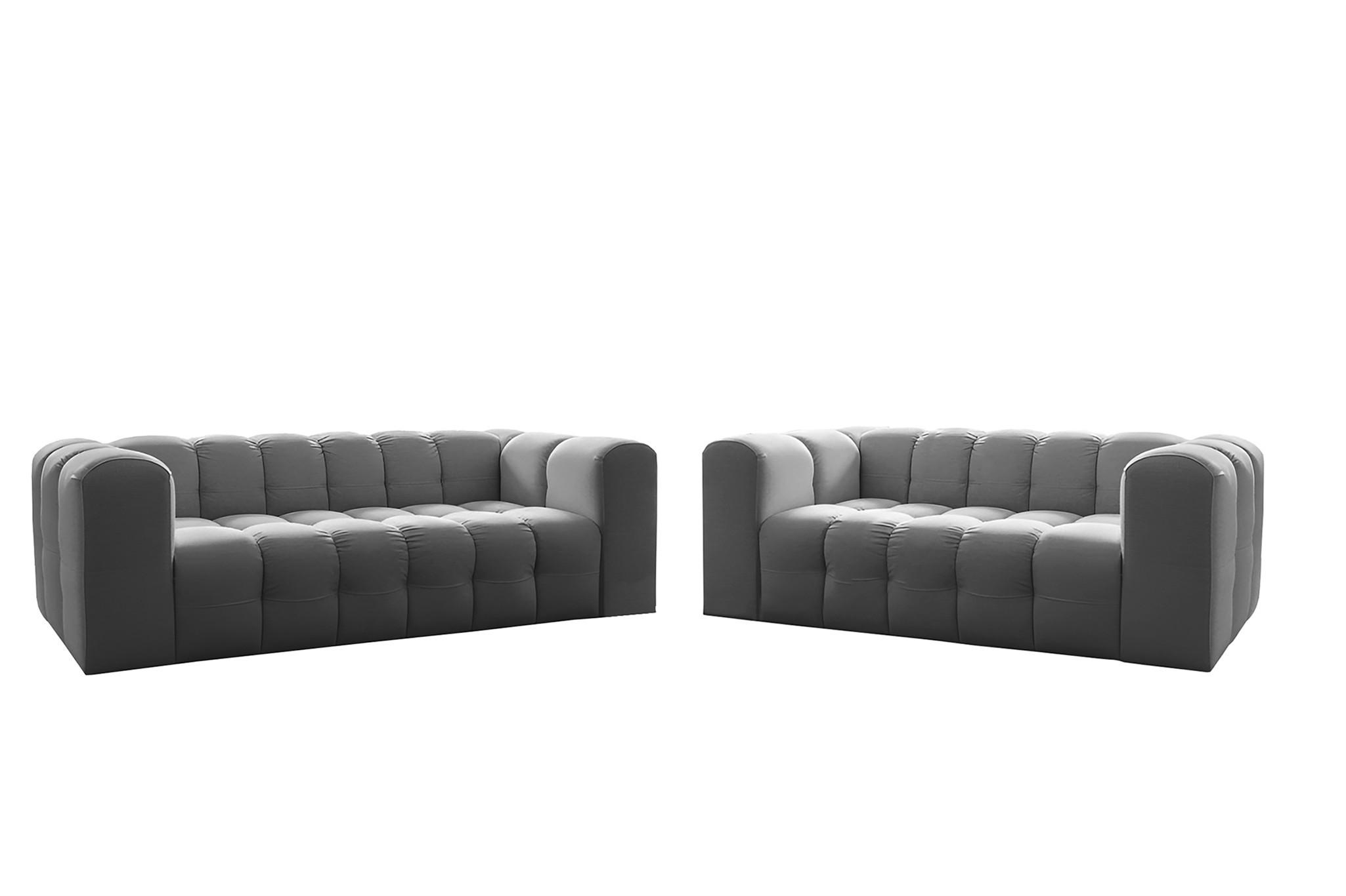 SOFASET Solvie 3-4 In Tiffani - Grau, Holzwerkstoff/Textil (250/75/106cm) - Fun Möbel