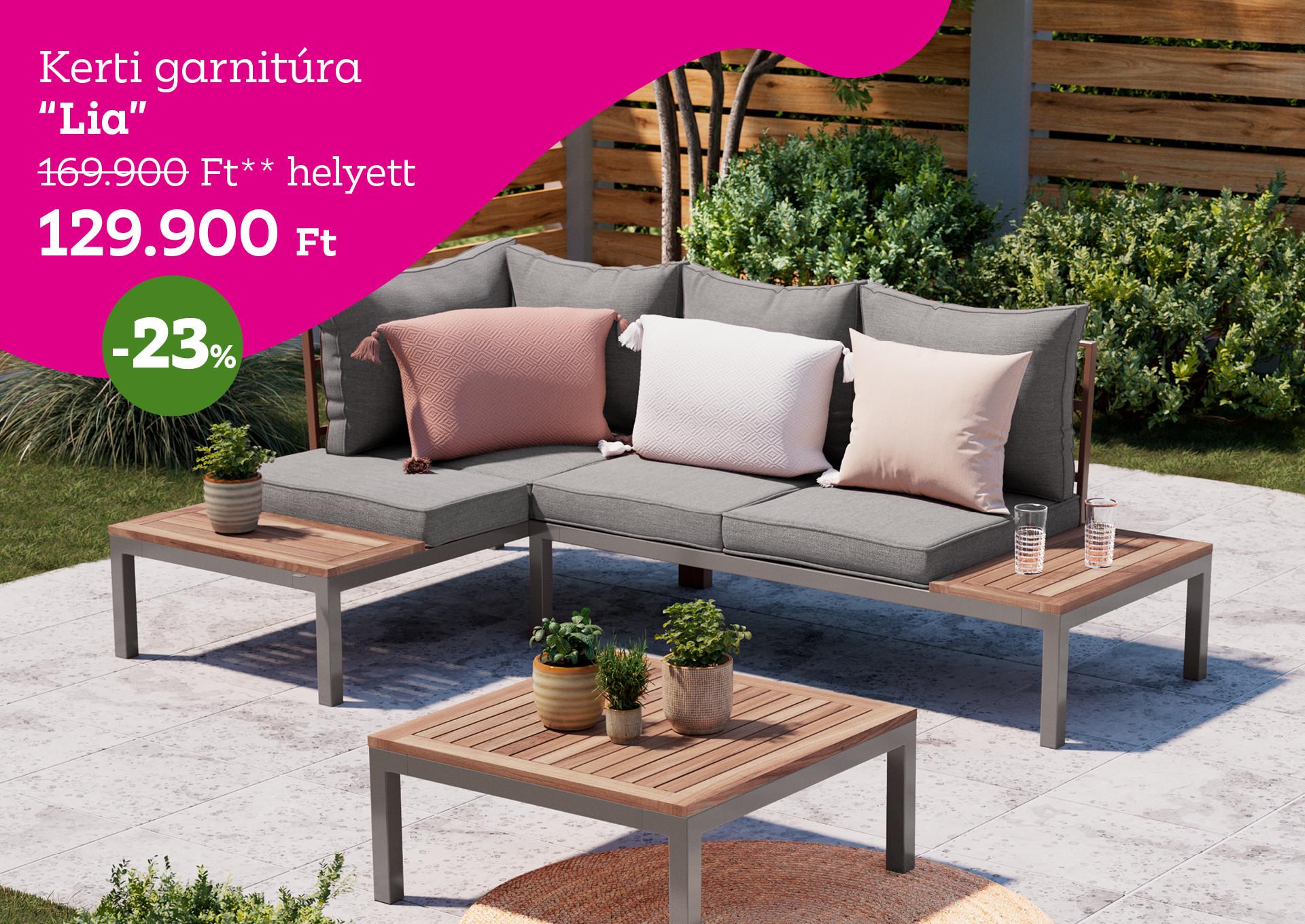 Kerti garnitúra LIA 169900 Forint helyett 129900 Forint, kedvezmény mértéke 23%