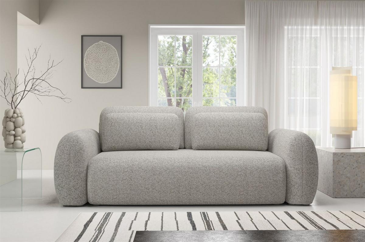 SCHLAFSOFA Gaston - Greige, Holzwerkstoff/Textil (266/95/110cm) - Fun Möbel