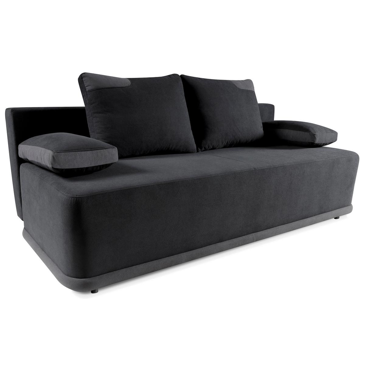 SCHLAFSOFA Bento 3-Sitzer mit Schlaffunktion, Grau - Grau, Textil (200/93/98cm) - Beautysofa