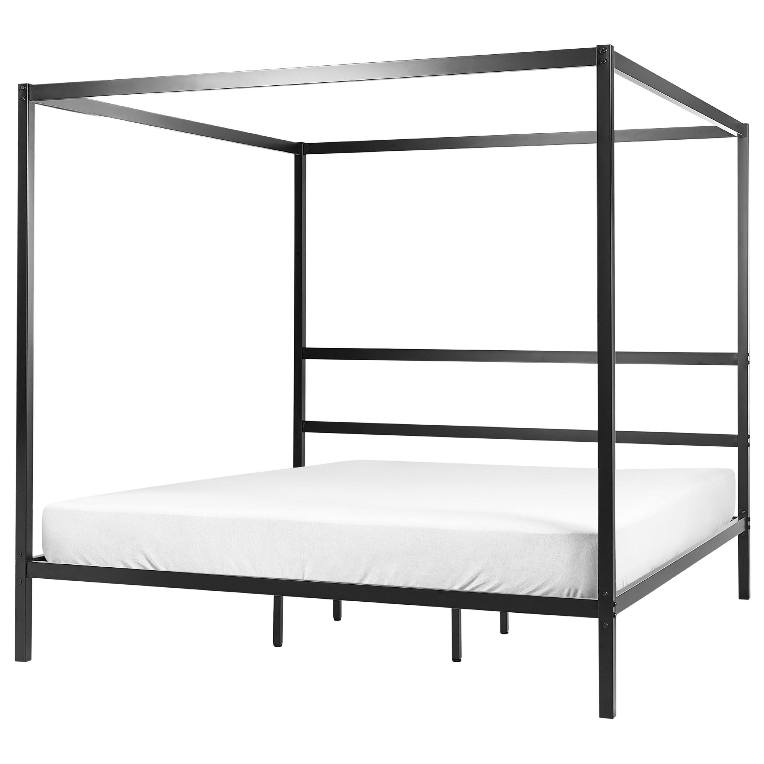 HIMMELBETT 180/200 cm Schwarz Lestards - Schwarz, Metall (180/200cm) - Beliani