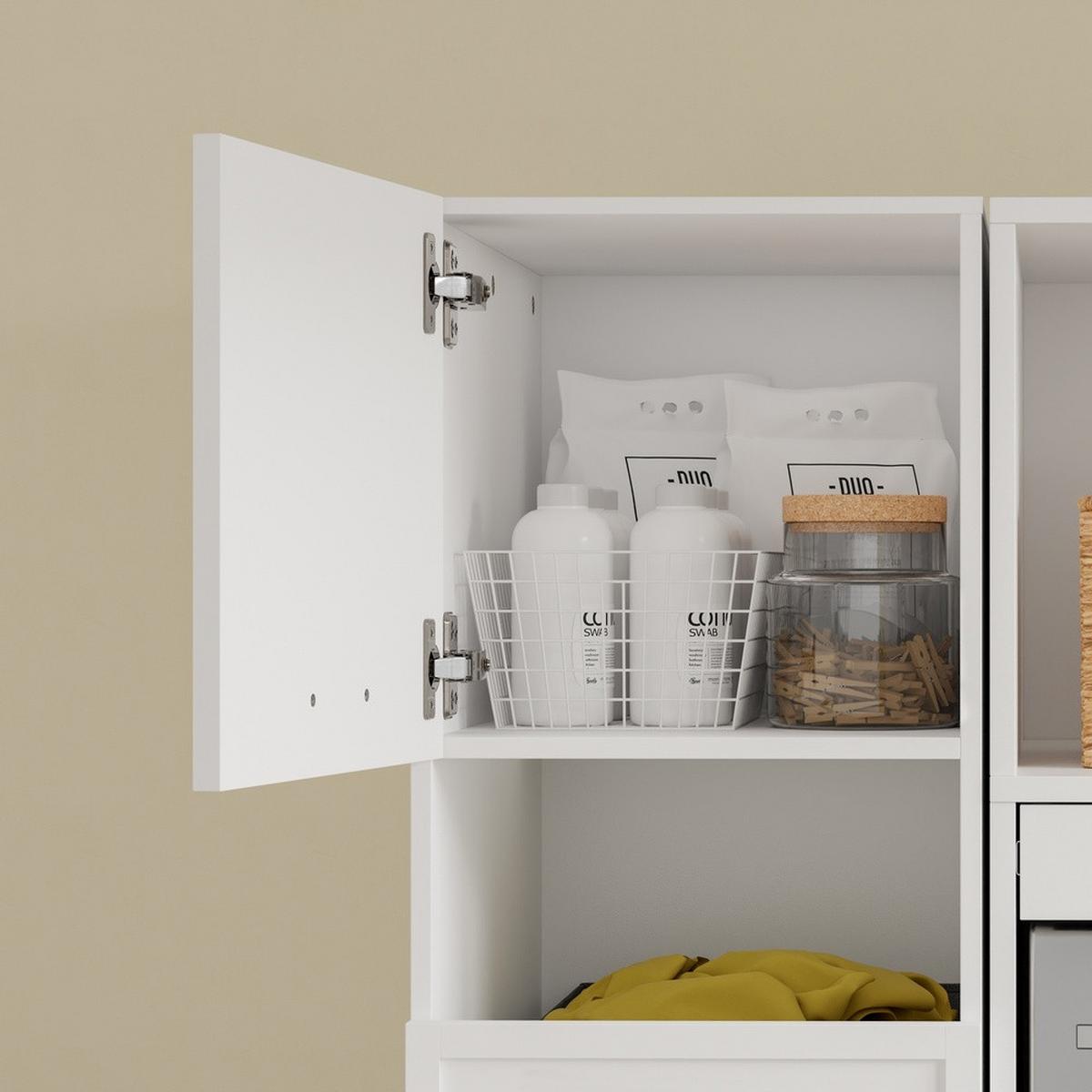 HOCHSCHRANK mit 4 Türen und offenen Fächern BZR232-W - Ahornfarben, Fell (60/186.4/40cm) - SoBuy