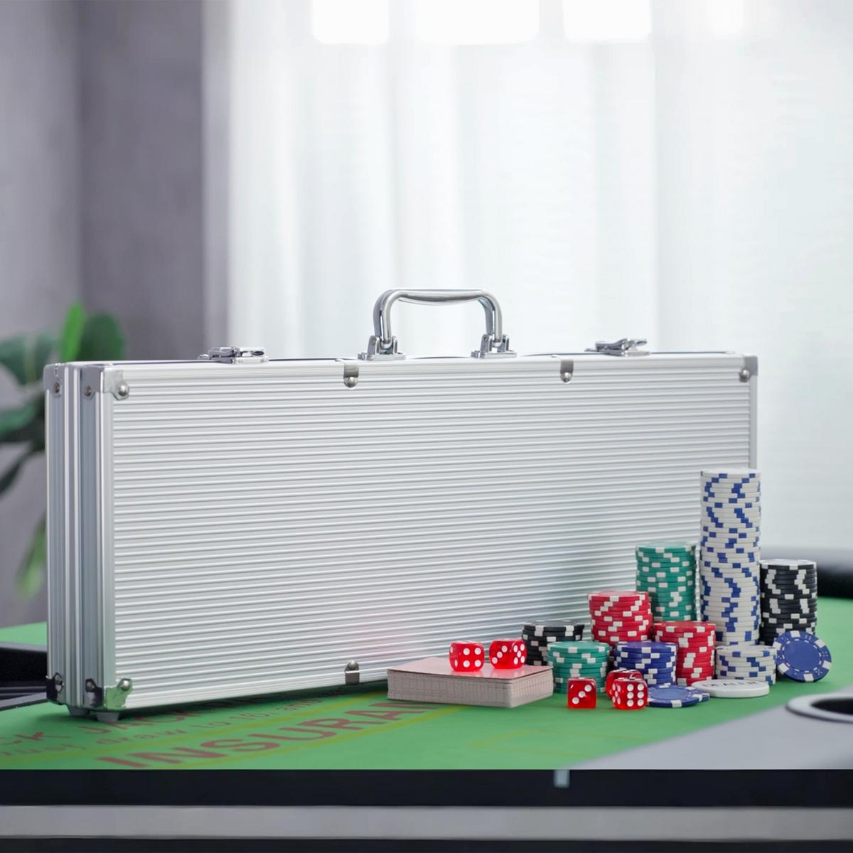 POKERKOFFER Kunststoff Aluminium Mehrfarbig - Multicolor, Kunststoff (22/55.5cm) - HOMCOM