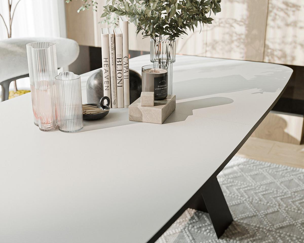 AUSZIEHTISCH ZENITH 180/90/76 cm mit Metallgestell, Schwarz / Weiß - Schwarz/Weiß, Holzwerkstoff/Metall (90/180/76cm) - Idohome