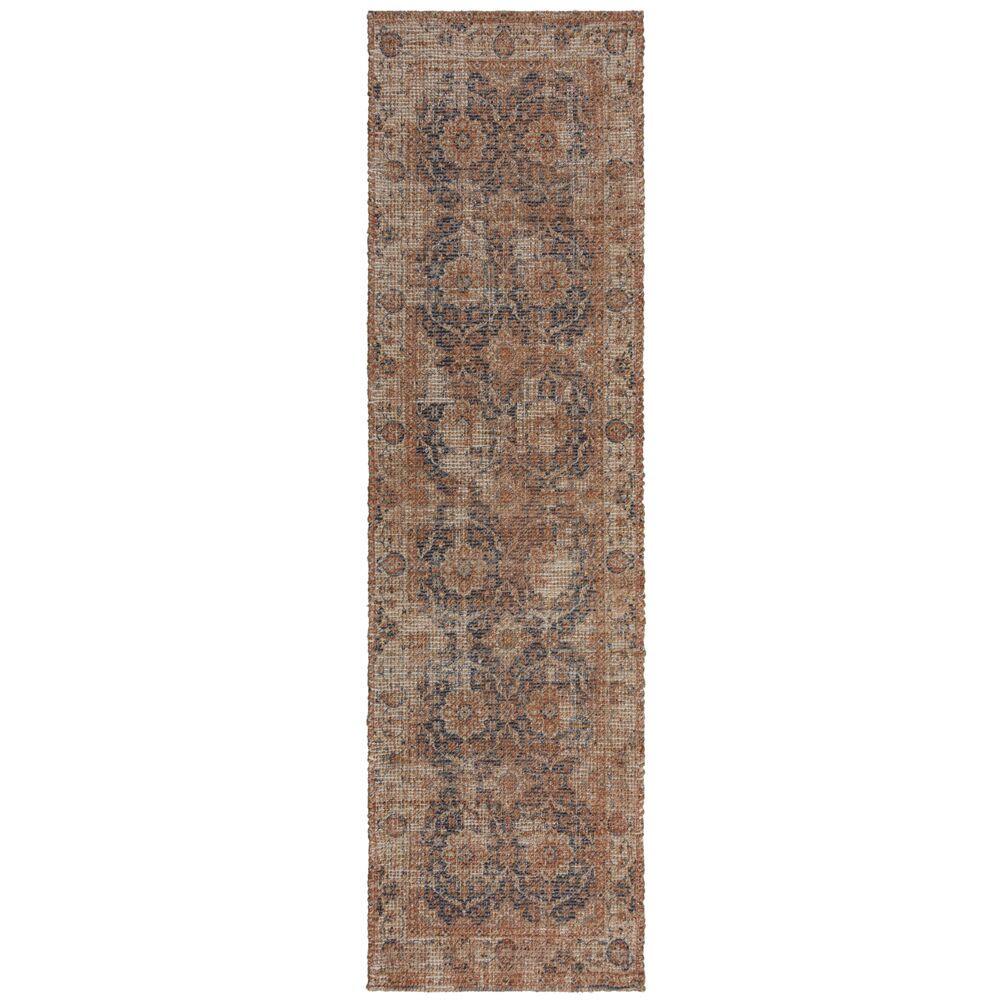 JUTETEPPICH handgewebt WENSLEY, im Vintage-Stil, Rot-Blau, 60 x 230 cm - Rot, Textil (60/230cm) - KADIMA DESIGN