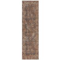 JUTETEPPICH handgewebt WENSLEY, im Vintage-Stil, Rot-Blau, 60 x 230 cm - Rot, Textil (60/230cm) - KADIMA DESIGN