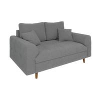 2-SITZER-SOFA Henrik Grau Boucle - Braun/Grau, Holz/Textil (150/81/93cm) - S-Style Möbel