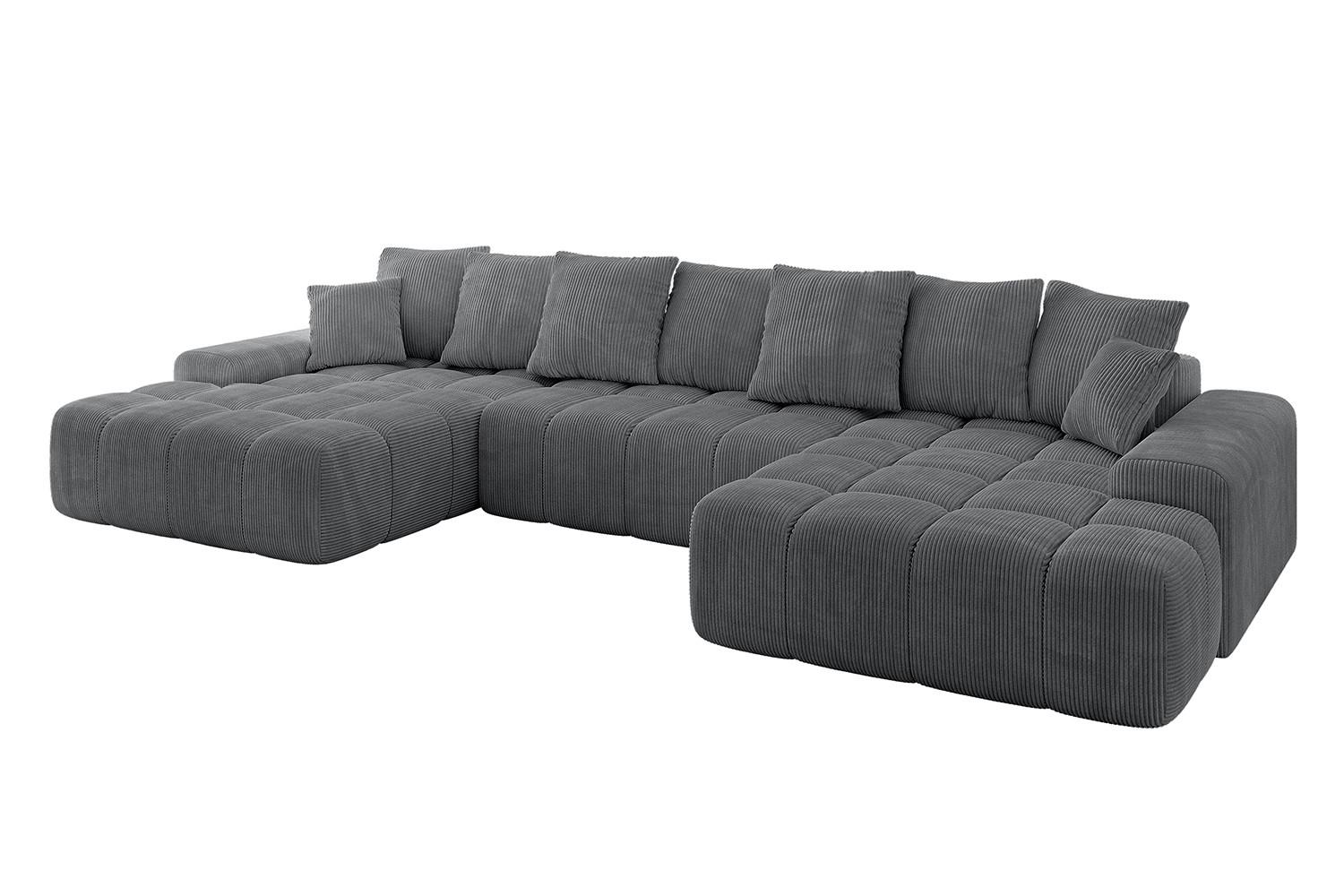 WOHNLANDSCHAFT ENSI-U - 353x164x69 cm Dunkelgrau - Dunkelgrau, Holzwerkstoff/Kunststoff (357/69/164cm) - ALTDECOR