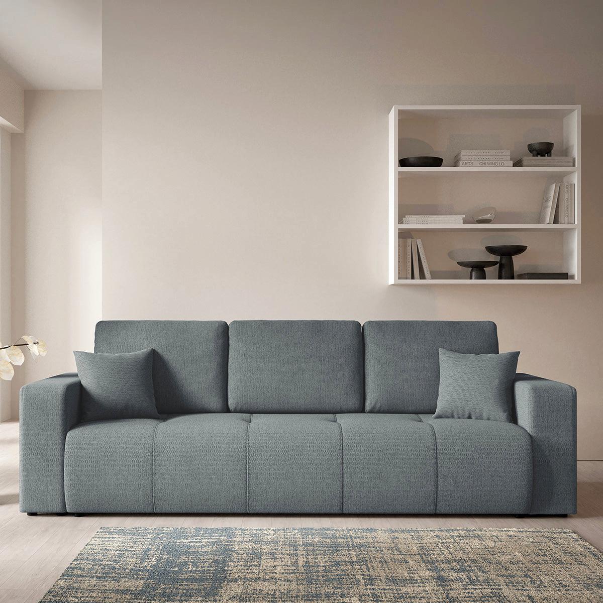 SOFA Vasco 3 Sitzplätze Grau - Grau, Holz (244/86/92cm) - Petits-meubles