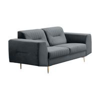 2-SITZER SOFA Venezia dunkelgrau mit goldenen Beinen - Dunkelgrau/Goldfarben, Textil/Metall (172/85/94cm) - Beautysofa