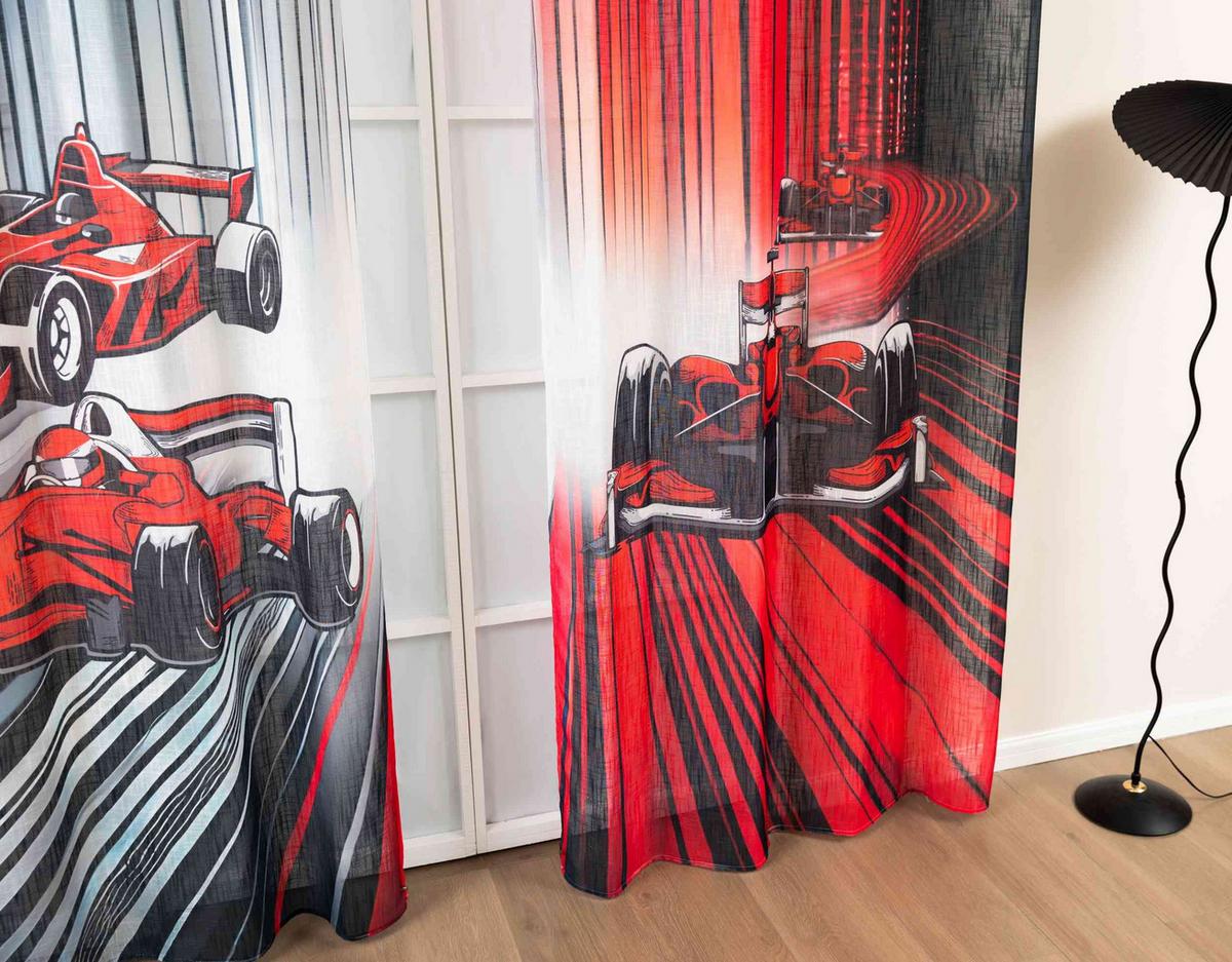 VORHANG 2ER SET SEOUL HxB 245x140 cm Racing - Rot, Textil (140/245cm) - Gardinenbox