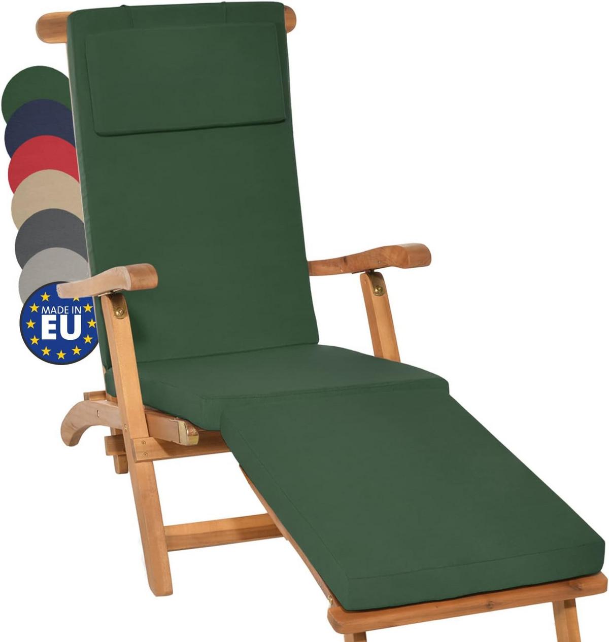 DECKCHAIRAUFLAGE Loftlux DC 175x45x5cm Dunkelgrün (2tlg) - Dunkelgrün, Textil (45/10/175cm) - Beautissu 