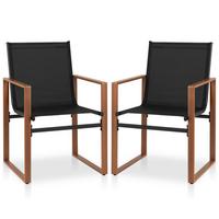 TERRASSENSTUHL Schwarz(2er-Set) - Schwarz, Metall (59/86/55.5cm) - COSTWAY