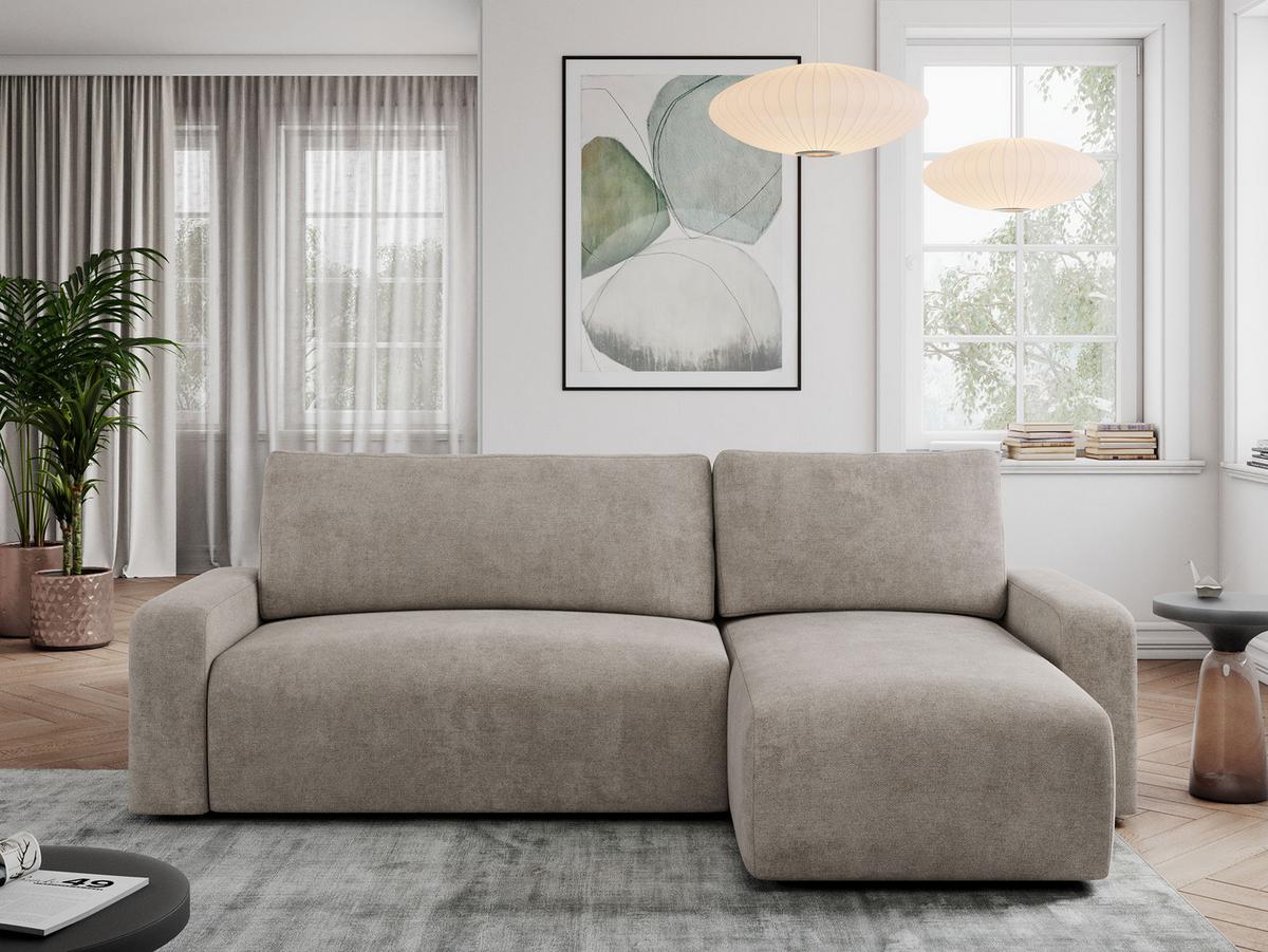 ECKSOFA ARGOS Beige Struktur - Beige/Schwarz, Kunststoff/Textil (245/150cm) - MKS