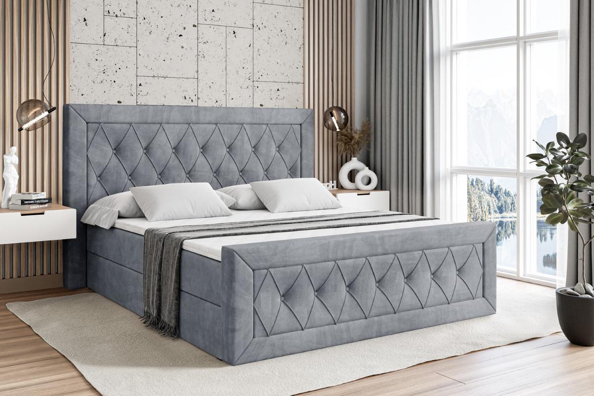 BOXBETT NOEL-Z - 180 x 200 - H4 - Grau - Grau, Holzwerkstoff (180/200cm) - ALTDECOR