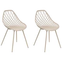 ESSZIMMERSTUHL 2er-Set Kunststoff Beige Canton II - Beige, Kunststoff/Metall (46/86/52cm) - Beliani