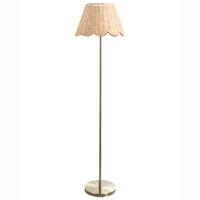 STEHLAMPE Naturfarben Salm - Messingfarben/Naturfarben, Kunststoff (40/40/148cm) - Beliani