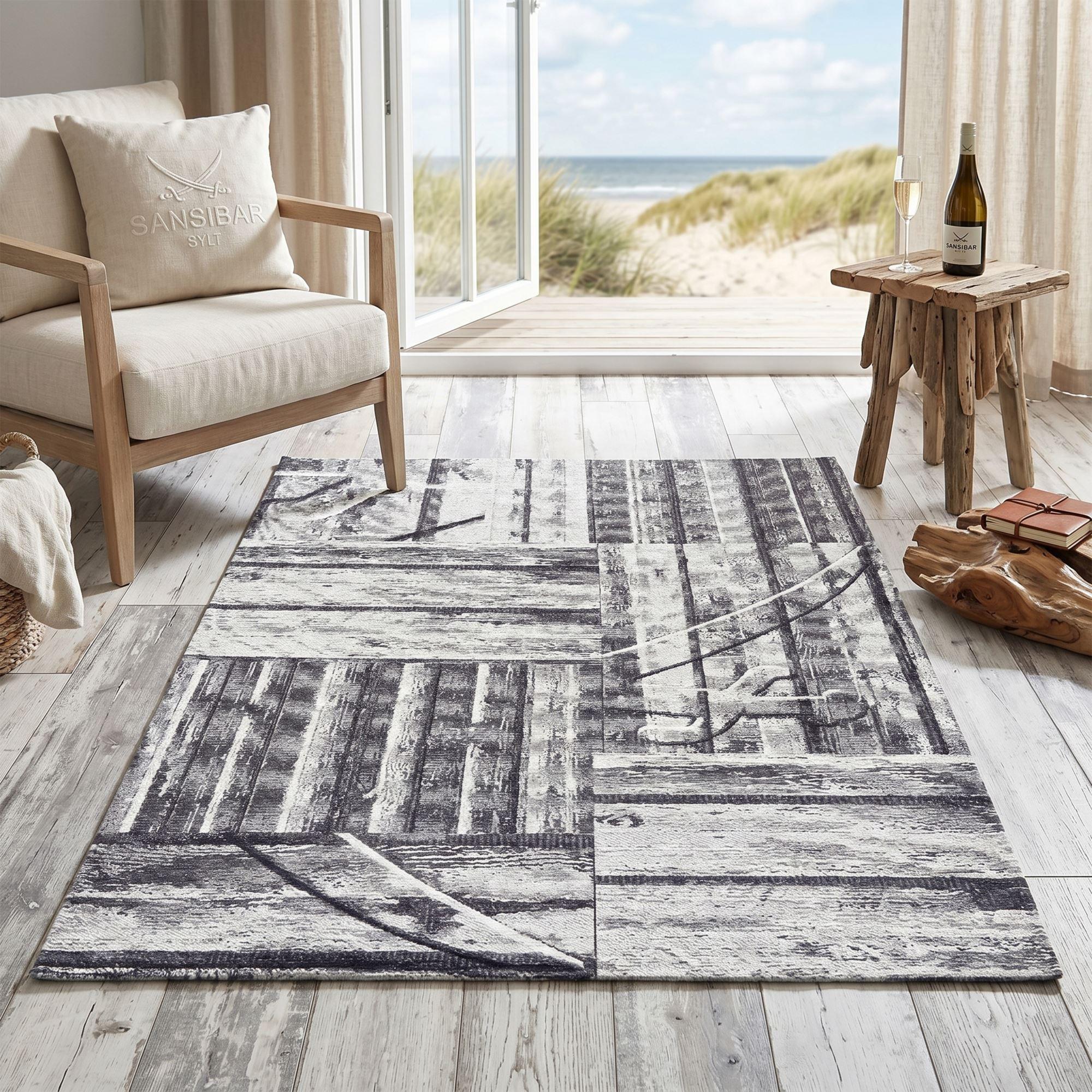 FLACHWEBTEPPICH Keitum 160x230 cm - Grau, Textil (160/160cm) - Sansibar SYLT