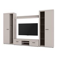 WOHNWAND Spacoro XL Beige 300/190/40 cm Viel Stauraum ohne LED - Beige, Holzwerkstoff/Kunststoff (300/190/40cm) - AX Living