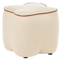 POUF Stoff Hellbeige Juno - Beige/Braun, Textil (35/38/35cm) - Beliani