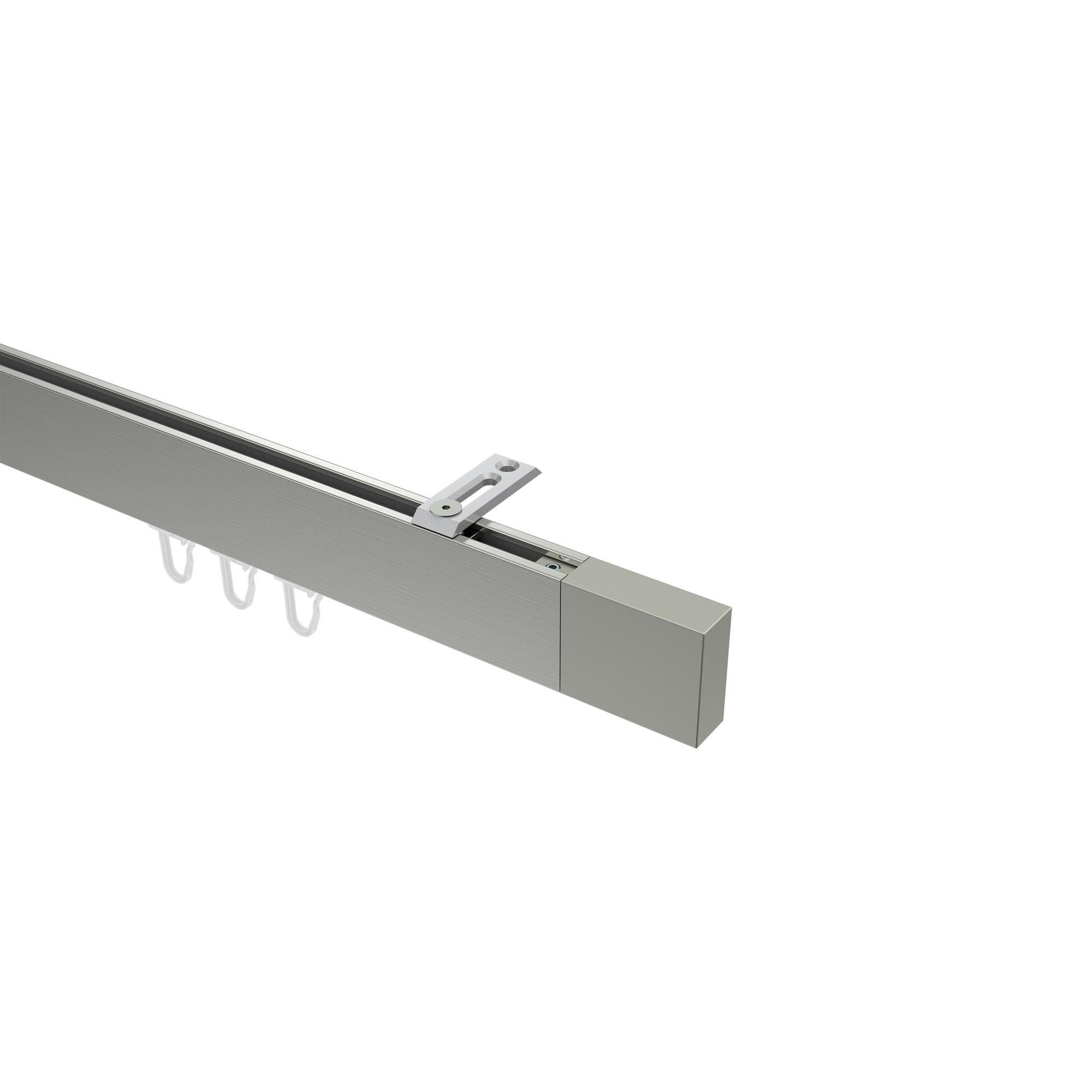 GARDINENSTANGE INNENLAUF Smartline Lox 240 cm (geteilt in 2 x 120 cm), 1-läufig, 14x35 mm Edelstahl-Optik - Edelstahlfarben, Metall (240cm) - INTERDECO